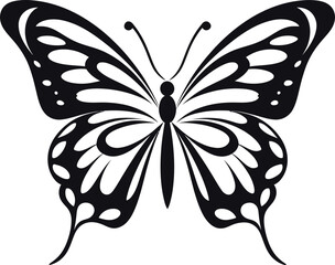 Black Butterfly Icon A Mark of Intricacy Graceful Majesty in Noir Butterfly Emblem