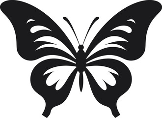 Wings of Simplicity in Noir Butterfly Emblem Elegance Takes Flight Black Butterfly Symbol