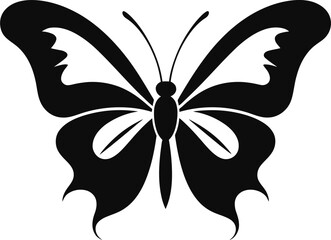 Artistic Wings in Motion Black Butterfly Icon Crafted Beauty in Black Noir Butterfly Emblem