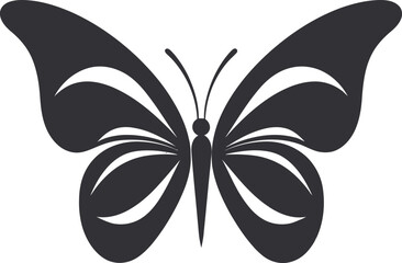Monochromatic Majesty Black Vector Butterfly Design Artistic Wings in Motion Black Butterfly Icon