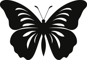 Ebon Excellence in the Skies: Subtle Charm Winged Whispers: Butterfly Logo Design