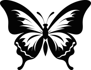 Butterfly's Beauty: Onyx Emblem Intricate Flight Symbol: Dark Delightful Majesty