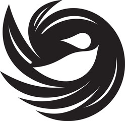 The Comfort of Black Bird Nest Logo Avian Abode Noir Bird Nest Design
