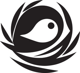 The Beauty of Bird Nests Black Icon Design Elegant Simplicity Black Bird Nest Emblem