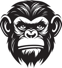 Chimpanzee Majesty in Shadows A Modern Classic Artistic Wildlife Black Chimpanzee Design