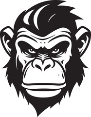 Elegance in Nature Black Chimpanzee Emblem Design Mystique of the Primate Black Vector Chimpanzee Icon