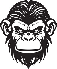 Wild Wisdom in Black Chimpanzee Symbol of Intelligence Charming Wildlife Majesty Black Chimpanzee Emblem
