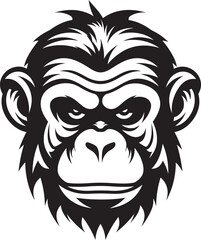 The Essence of Wildlife Elegant Black Chimpanzee Symbol Noir Ape Icon A Modern Tribute to Natures Majesty