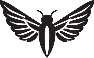 Noir Natures Symphony Black Insect Emblem in Harmony Serenade of Cicadas Black Vector Cicada Logo