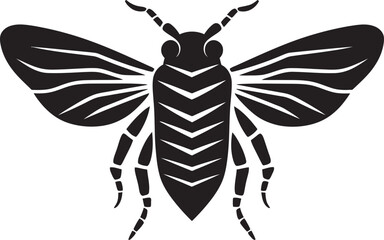 Wildlife Song Cicadas Melodic Design in Black Vector Elegance in the Night Cicada Symbol in Monochromes Tune