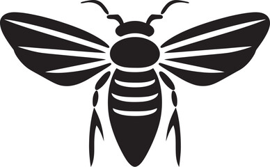 Noir Insect Icon The Harmony of Cicadas Song Intricate Chorus Black Cicada Emblem in Monochrome