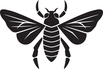 Harmony in Nature Noir Cicada Emblems Serenade The Cicadas Lullaby Black Vector Logo in Harmonious Beauty