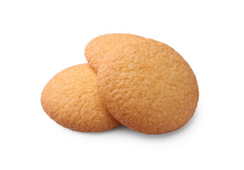 Tasty Danish butter cookies isolated on white