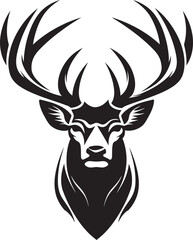 Sculpted Elegance in Nature Black Vector Deer Logo Artistic Presence Deer Symbol in Blacks Tribute to Nature