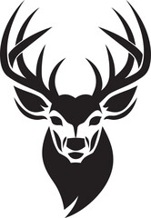 Sculpted Majesty in Shadows Deer Emblem in Noirs Presence Wildlifes Serenade Deer Icons Symbol of Elegance