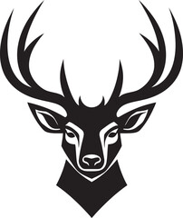 Elegant Black Vector Deer Icon A Stately Symbol of Grace Deer Logo in Noir A Timeless Tribute to the Wild