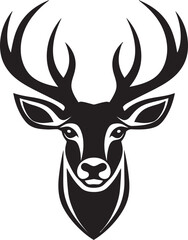 The Essence of Nature Black Vector Deer Logo Noir Deer Icon A Modern Wildlife Masterpiece