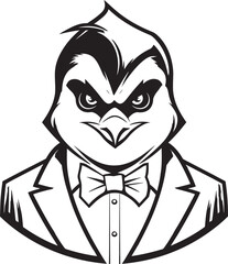 Charming Flipper Silhouette A Work of Elegance in Black Noir Beauty in the Polar Regions Penguin Icons Icy Appeal