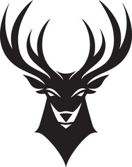 Wild Majesty Deer Icon in Monochromes Beauty Deer Majesty Black Vector Wildlife Symbol of Elegance