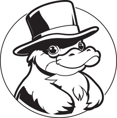 Elegant Platypus Silhouette A Symbol of Australian Grace in Black Intricate Majesty Black Platypus Symbols Enigmatic Elegance