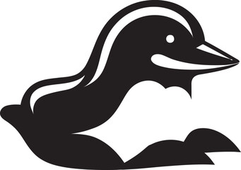 Majestic Platypuses A Modern Wildlife Masterpiece in Black Artistic Nature Black Platypus Designs Homage to Down Under