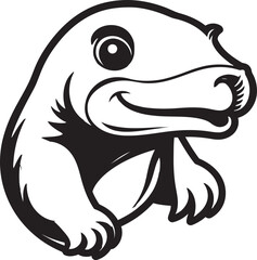 Elegance in Shadows Platypus Icons Tribute to the Billabong World Symphonic Beauty Black Vector Platypuss Curious Presence