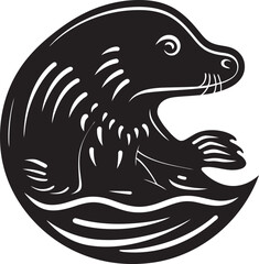 Intricate Billabong Serenade Black Platypus Icon in Monochrome Sculpted Elegance in Melodic Sound A Mark of Quirky Beauty in Black