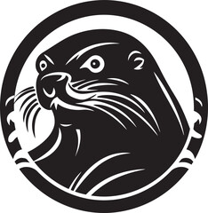 The Platypuss Lullaby Black Vector Logo in Harmonious Beauty Elegant Platypus Song A Timeless Ode in Noir