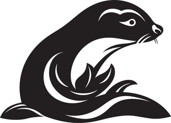The Melodic Chorus Black Vector Platypus Logo Intricate Billabong Serenade Black Platypus Icon in Monochrome