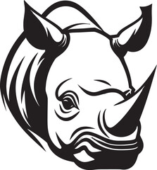Rhinoceros Majesty Black Vector Wildlife Symbol of Power Charming Rhino Silhouette Black Rhino Designs Enigmatic Beauty