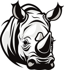 Noir Wildlifes Majesty Rhino Icons Power and Beauty Sculpted Savanna Beauty Black Vector Rhino Design