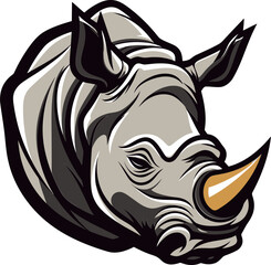 Elegance in the Shadows Rhino Emblem in Monochrome Harmonic Beauty in Natures Symphony Black Rhino Symbol