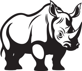 Charming Rhino Silhouette A Mark of Regal Beauty in Black Noir Beauty in the Wild Rhino Icons Power and Appeal