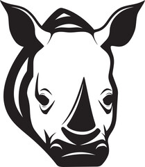 Rhinos Savanna Serenade Black Vector Emblem in Melodic Beauty Natures Chorus in Black Rhino Symbols Commanding Serenity