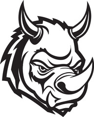Majestic Rhino Logo Vector Rhino King Icon in Black Vector