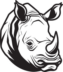 Rhino Horn Emblem Design Powerful Rhino Logo Silhouette