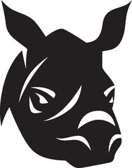 Stylized Rhino Icon Art Rhino Silhouette Badge