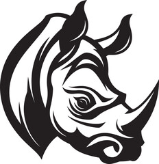 Rhino Shield Badge Icon Tribal Rhino Vector Insignia