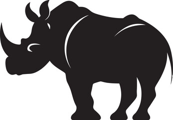 Tribal Rhino Vector Insignia Bold Rhino Symbol in Black