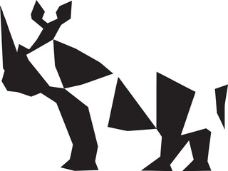 Bold Rhino Symbol in Black Rhino Strength Logo Graphic