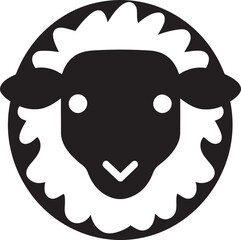 Fleece and Finesse Black Sheep Logo Sculpted Sheep Emblem Vector Veneration