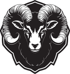 Elegant Vector Sheep Dark Delight Ebon Excellence Emblem Midnight Sheep