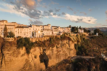 Photo sur Plexiglas Ronda Pont Neuf Landscapes of the Puente Nuevo and cliffs in Ronda, Spain