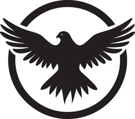 Sleek Black Sparrowhawk Iconic Vector Raptor Elegant Sparrowhawk Logo Midnight Predatory Majesty