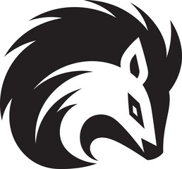 Black Beauty Skunk Logo Design Ebon Elegance Furry Emblem