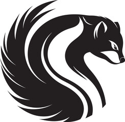 Skunk Silhouette Iconic Black Brilliance Beneath the Stripes Vector Logo Wonder