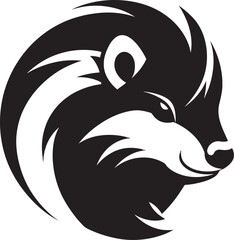 Monochromatic Marvel Midnight Skunk Emblem Black Beauty of the Woods Iconic Brilliance