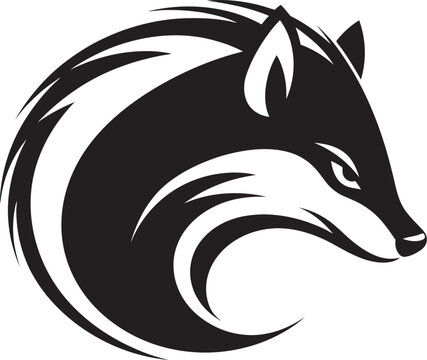 recommend clip art: Wild Aromatic Silhouette Sculpted Emblem Sculpted Scented Skunk Stripes of Charm
