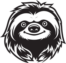 Graphic Sloth Symbol Vector Zen Bliss Chill Serenity Ebon Emblem of Bliss