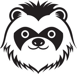 Relaxation Mode Black Sloth Emblem Artistic Bliss in Slow Motion Elegance in Black